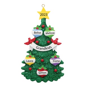 2025 Christmas Ornaments Family Christmas Ornament Personalize First Family of 5 Ornament Custom Family of Five Ornament Xmas Tree Ornament
