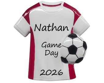 Soccer Player Ornament Personalized 2026, Soccer Jersey and Ball, Soccer Game Keepsake, Match Day Gift for Soccer Fan, Boys Girls Team
