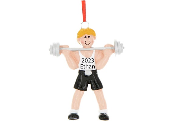 Weight Lifting Ornament Personalized Fitness Christmas Ornaments 2023  Personal Trainer Gifts for Men, Workout Ornament, Gym Ornament 