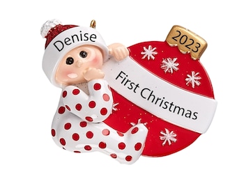 Babys First Christmas Ornament 2026 Personalized Baby Boy Girl First Christmas Ornament, My First Christmas Ornament, Babys 1st Christmas
