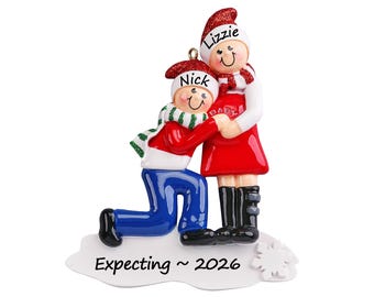 Expecting Couple Ornament Personalized 2026, Pregnant Couple Christmas Gift, Baby on the Way, Mom Dad to Be Pregnancy Announcement Keepsake