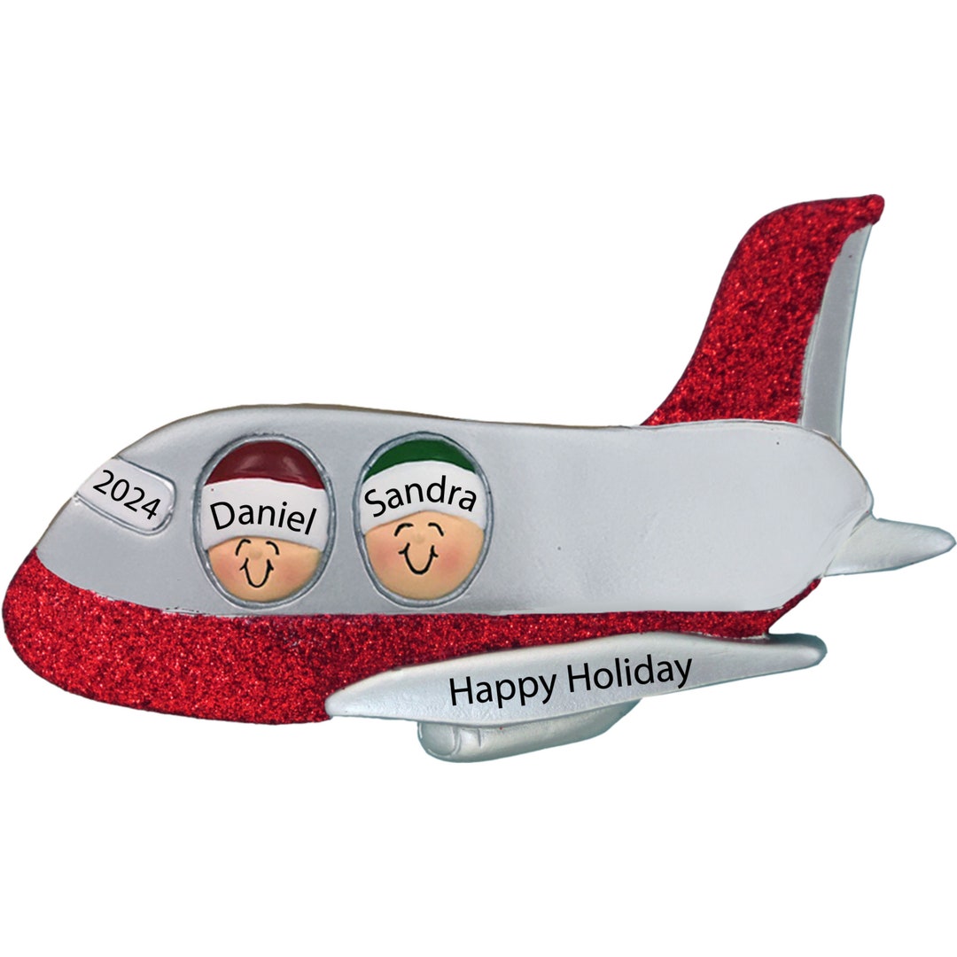 Airplane Ornaments, Couple Ornament, Travel Ornament, Christmas