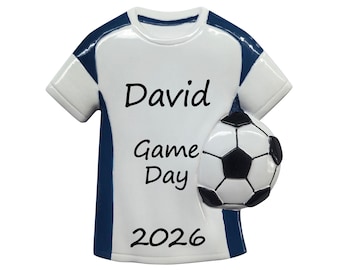 Soccer Player Ornament Personalized 2026, Soccer Jersey and Ball Christmas Ornament, Match Day Keepsake Gift for Soccer Fan, Boys Girls Team