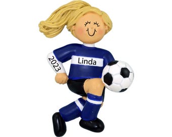 Soccer Ornament, Soccer Coach Gift, Soccer Gifts, Soccer Girl, Sports Ornaments, Gift For Soccer Girl, Blue Soccer Jersey, 2025 Ornament