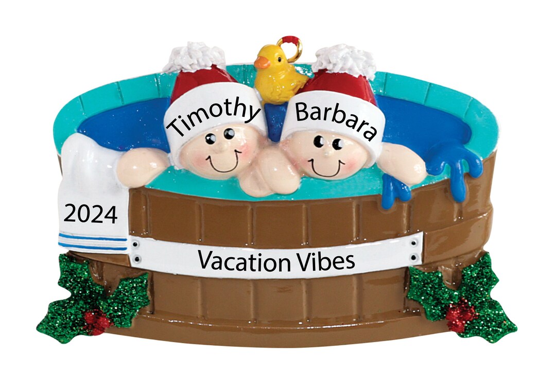 Hot Tub Christmas Ornament Personalized First Christmas Ornament Couple