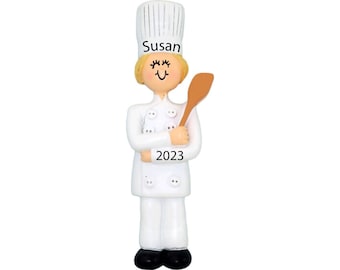 Chef Ornament, Personalized Christmas Chef Gifts 2023, Baker Ornament, Cooking Ornament, Cooking Gift For Women-Food Ornaments-Cooking Apron