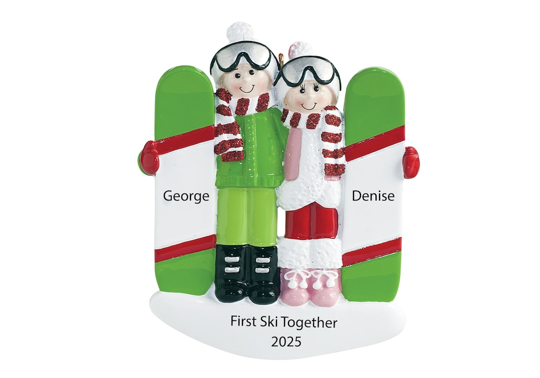 Couple Snowboard Ornament Personalized Snowboarding Christmas
