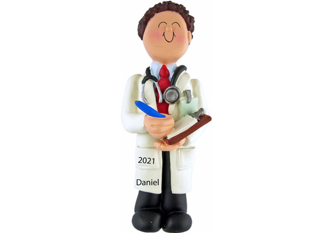 Doctor Ornament, Personalized Doctor Gift, Christmas 2023, White Coat Ornament, Medical Ornament