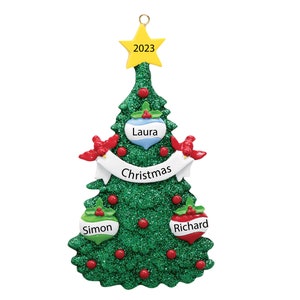 2025 Christmas Ornaments Family Christmas Ornament Personalize First Family of 3 Ornament Custom Family of Three Ornament Xmas Tree Ornament