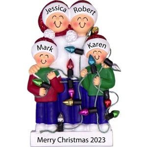 Family Tree Ornament, Family Of 4 Christmas Ornament, 2025 Ornament,Custom Name Ornament,Christmas Gift,Christmas Decoration,Family Ornament