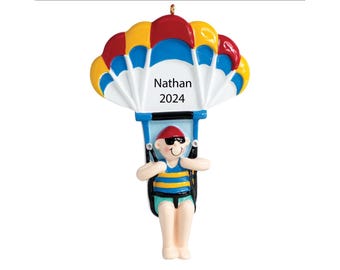Personalized Parachute Ornament 2025 Skydiving Christmas Ornament Custom Skydiving Gift, Parachute Ornament, Paragliding Ornament - Men