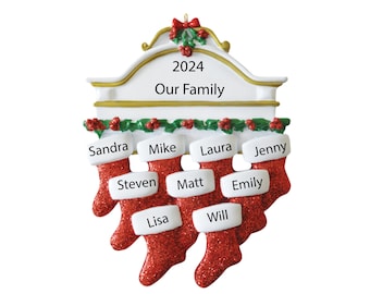 Personalized Family Christmas Ornaments 2025 Custom Large Family of 9 Ornament Family of Nine Ornament Grandkids Ornament Grandchildren