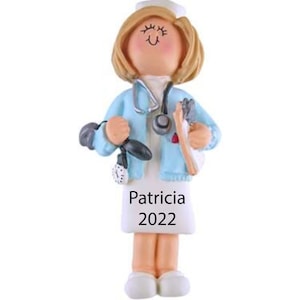 Nurse Ornament Personalized Nursing Christmas Ornament 2025 Custom Nurse Gift, RN Ornament Gift For Nurse Practitioner Ornament - Blonde