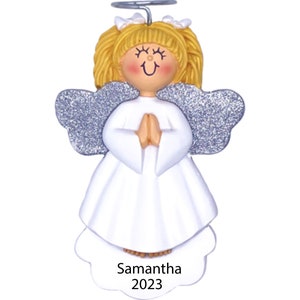 Angel Christmas Ornament Personalized Angel in Heaven Ornament, in Loving Memory Ornament Daughter Little Girl Christmas in Heaven Ornament