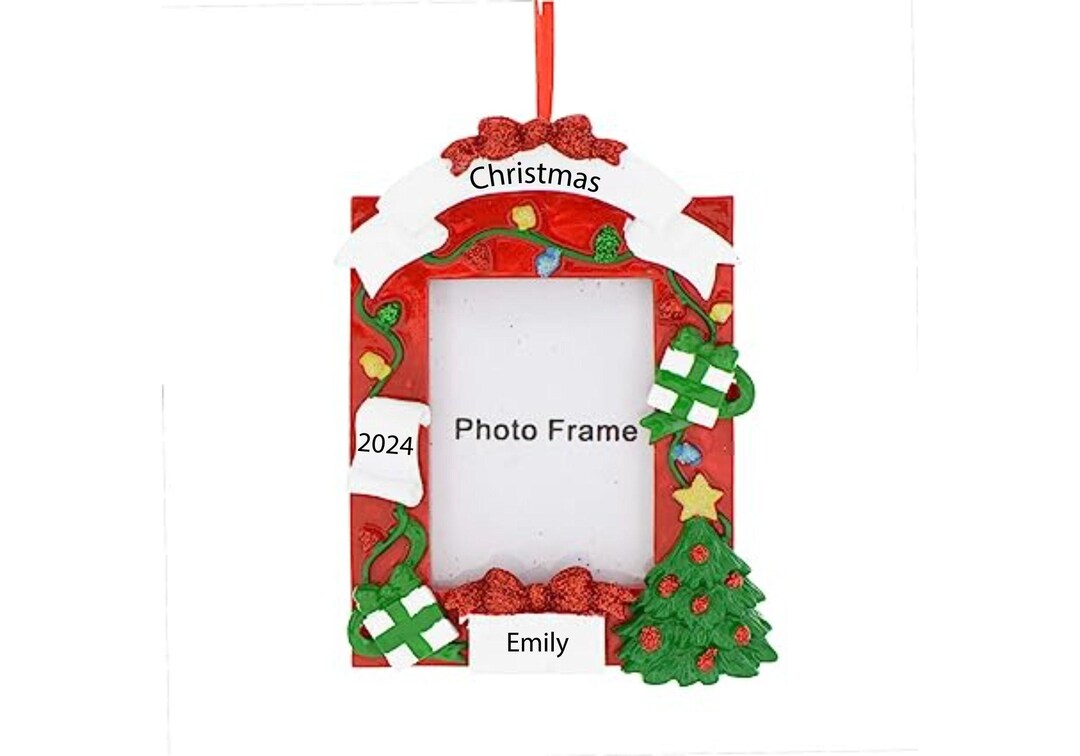 Picture Frame Christmas Ornaments Personalized 2024 Custom Small Photo Frame Ornament Family