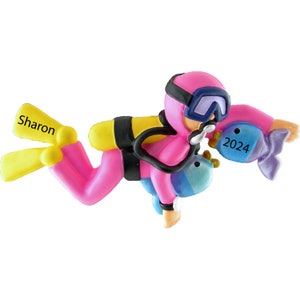 Scuba Diver Ornament Personalized 2023 Scuba Diving Christmas Ornament Snorkel Ornament, Scuba Diving Gifts for Women, Scuba Diver Gifts