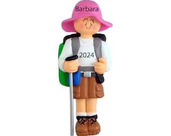 Girl Hiking Ornament Personalized Hiker Christmas Ornament, Hiking Gifts for Women Hiking Gifts For Hiker Gifts Camping National Park