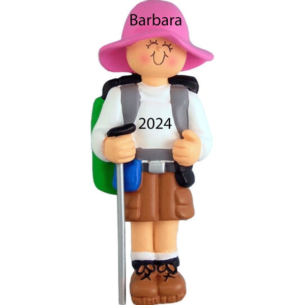 Girl Hiking Ornament Personalized Hiker Christmas Ornament, Hiking Gifts for Women Hiking Gifts For Hiker Gifts Camping National Park