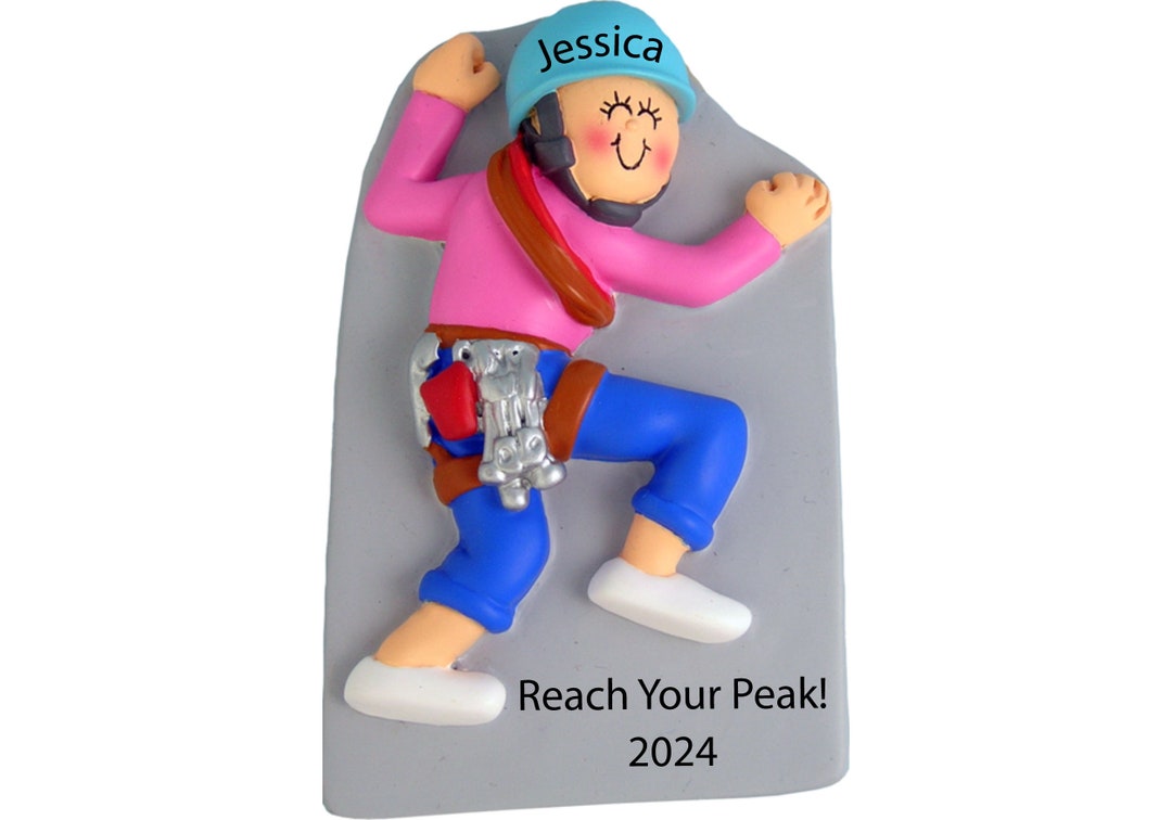 Girl Rock Climbing Ornament Personalized Rock Climber Christmas