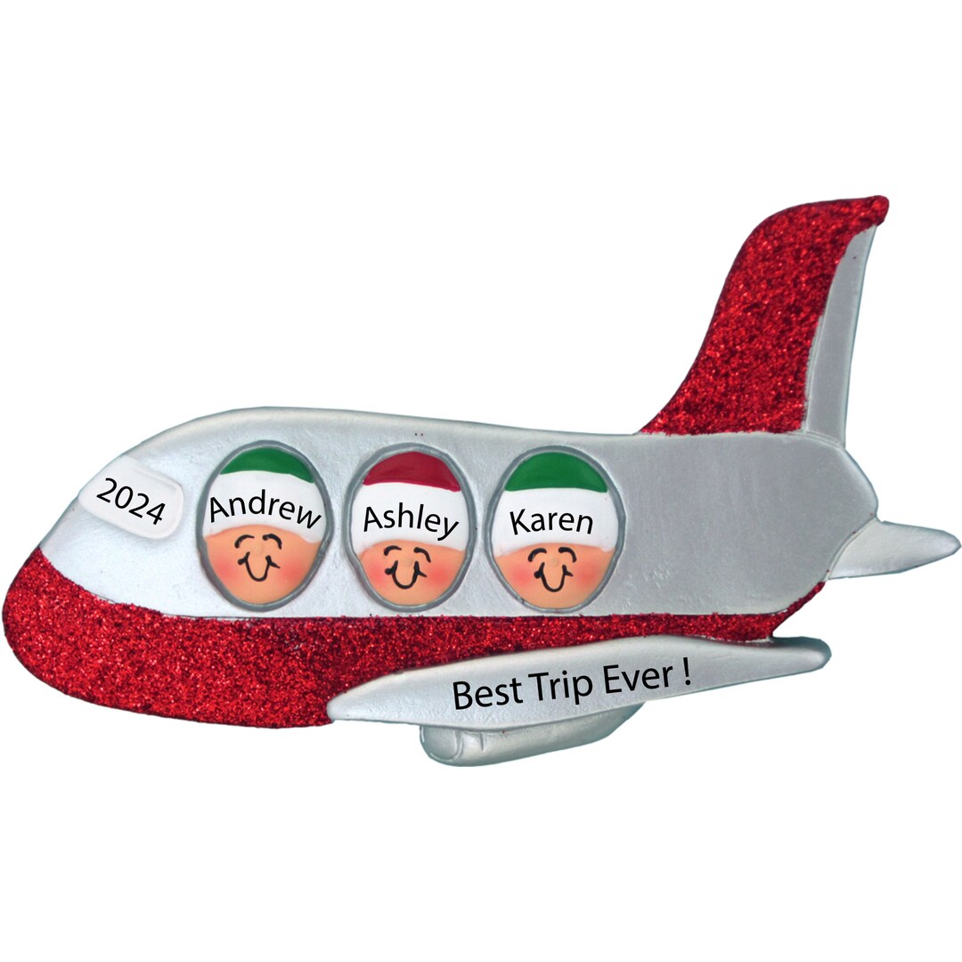 Airplane Ornaments Family of 3 Ornament Family Ornament Etsy