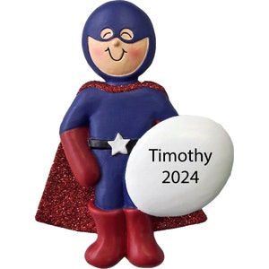Super Hero Ornaments Personalized Christmas Ornaments For Kids 2025 Custom Boy Superhero Ornaments for Boys Superhero Gifts for Son Ornament