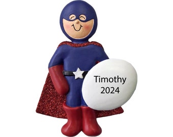 Super Hero Ornaments Personalized Christmas Ornaments For Kids 2025 Custom Boy Superhero Ornaments for Boys Superhero Gifts for Son Ornament