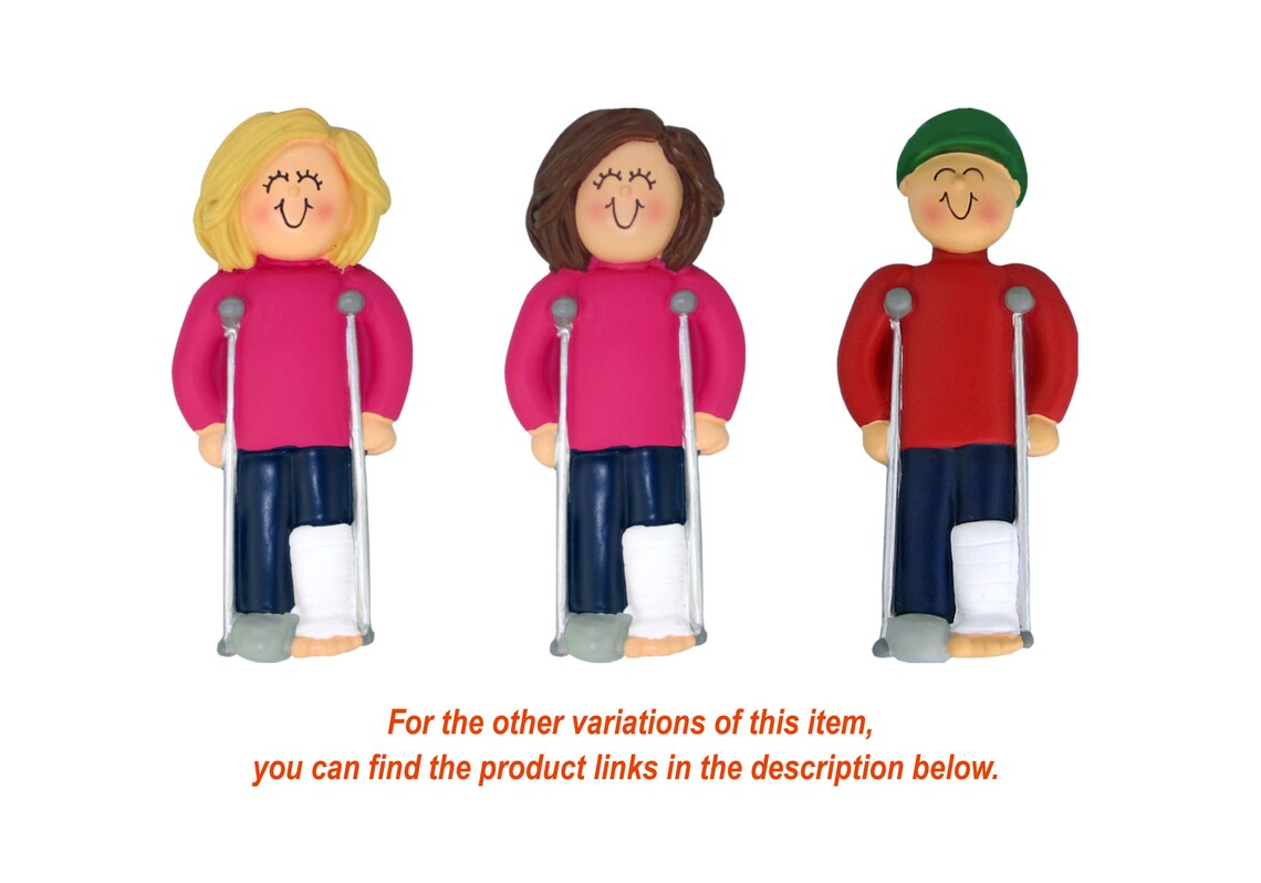 Broken Leg Ornament Personalized Crutches Ornament Gifts for Etsy