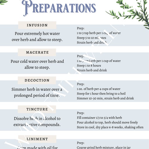 Herbalist Materia Medica Printables Botanical Actions - Etsy