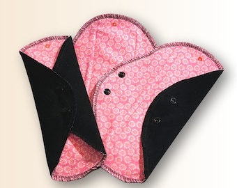 Pack of MIX flow Period Cloth Pads/Liner/Regular/Heavy/With Eco-PUL & Organic Cotton Absorptive Core/starter menstrual set/Moms gift floral