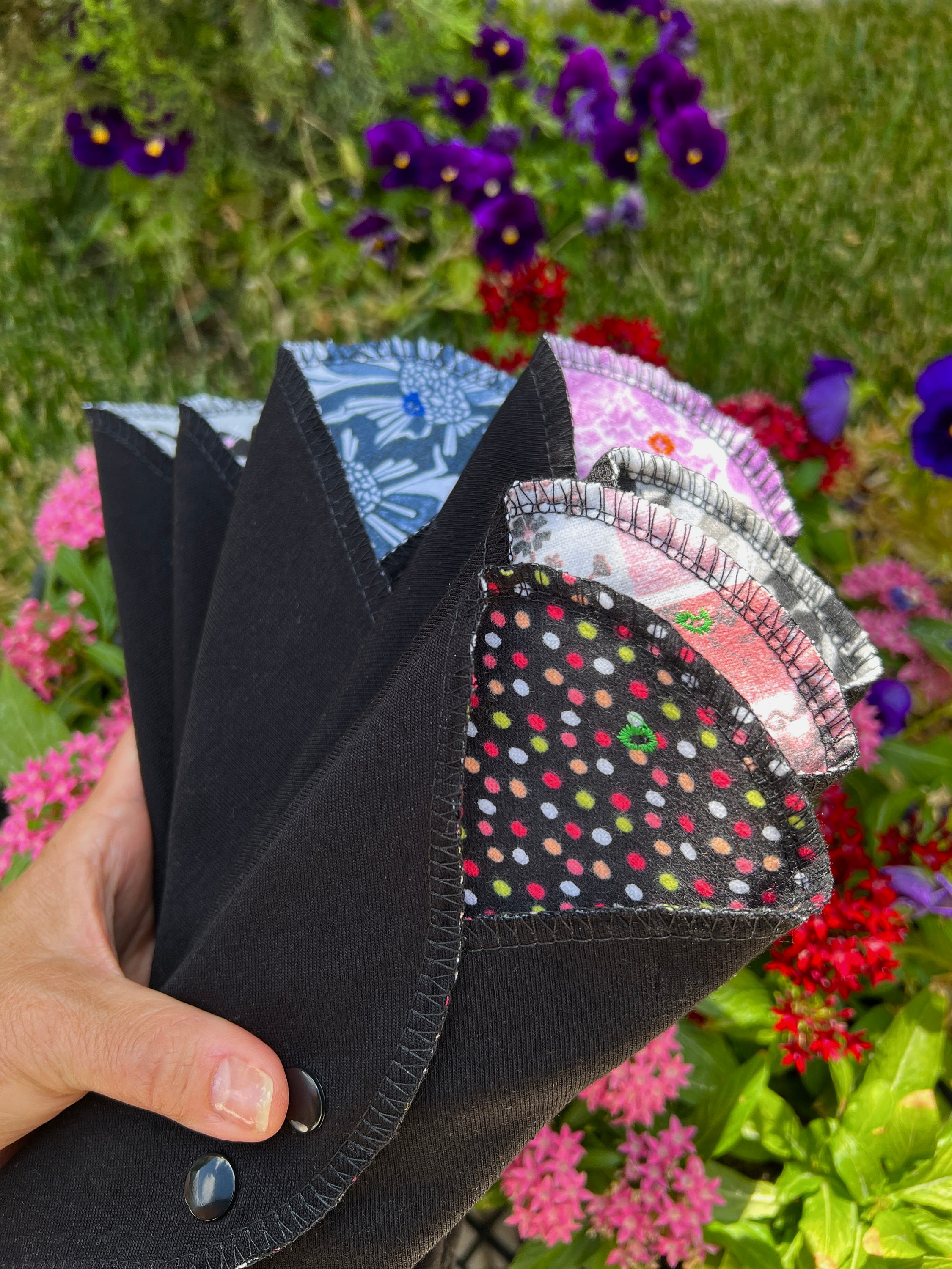 Reusable Menstrual Cloth Pads/Surprise Print/Liners/Regular/Heavy Flow/With Ecofriendly PUL & Organic Cotton Absorptive Core/Starter set/kit