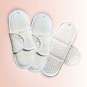 Organic Cotton Cloth Pads Starter Kit: Antimicrobial, Zero Waste,3-pice MIX Flow,No PUL