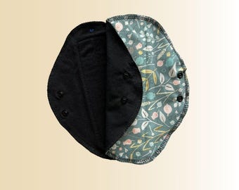 Floral Cloth Pads Starter Kit Organic Cotton Reusable Pads for Light Regular & Heavy Flow