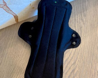 Reusable Overnight Cloth Pads, Set of 2: 12-Inch Organic Cotton Core, Light to Heavy Flow
