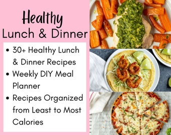 Healthy Lunch &amp; Dinner Recipes Printable Recipe Ebook Meal - Etsy