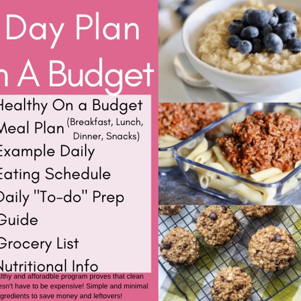 Healthy Budget Friendly Easy Meal Prep | Printable Recipe eBook | Meal Plan Cookbook | Recipe Pack | Clean Eating PDF | Whole Foods