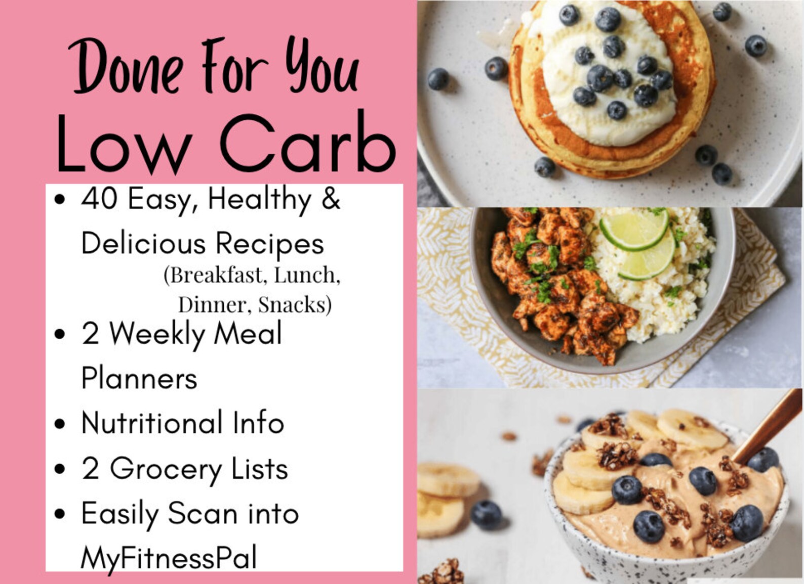 Healthy Low Carb Recipes | Printable Recipe Ebook | Meal Plan Cookbook ...