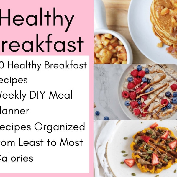 Healthy Breakfast Recipes | Printable Recipe eBook | Meal Plan Cookbook | Digital Download | Meal Prep | Clean Eating PDF | Whole Foods