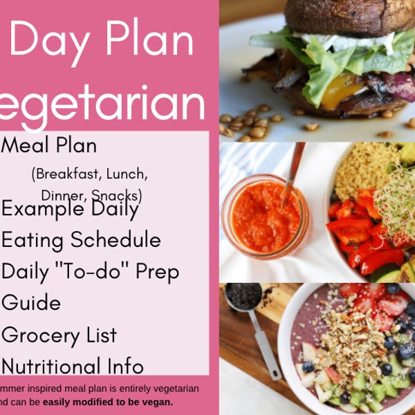 Healthy Vegetarian/Vegan Meal Plan Prep | Printable Recipe eBook | Meal Plan Cookbook | Recipe Pack | Clean Eating PDF | Whole Foods