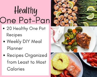 Healthy One Pot Meal Recipes | Printable Recipe eBook | Meal Plan Cookbook | Digital Download | Meal Prep | Clean Eating PDF | Whole Foods