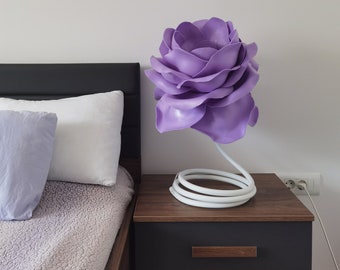 Funky lamp for 30th birthday gift for her, periwinkle table or desk lamp, soft night light in kids room, minimalist wedding lights