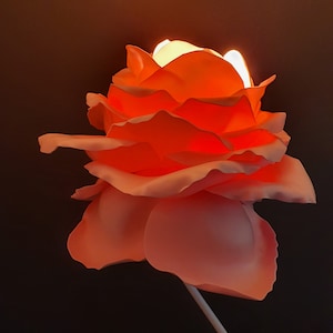Feenhafte Lampe Rose Stehlampe Warme rosa Blume modernes Wohndekor Freundin Geschenk Riesige Forever Rose Geschenkinspiration, bewegendes Geschenk Bild 8