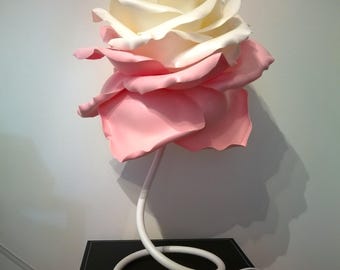 Aesthetic flower desk or table lamp, minimalist decor, smaller rose light, nursery night light, pastel pink room decor, her baby shower gift