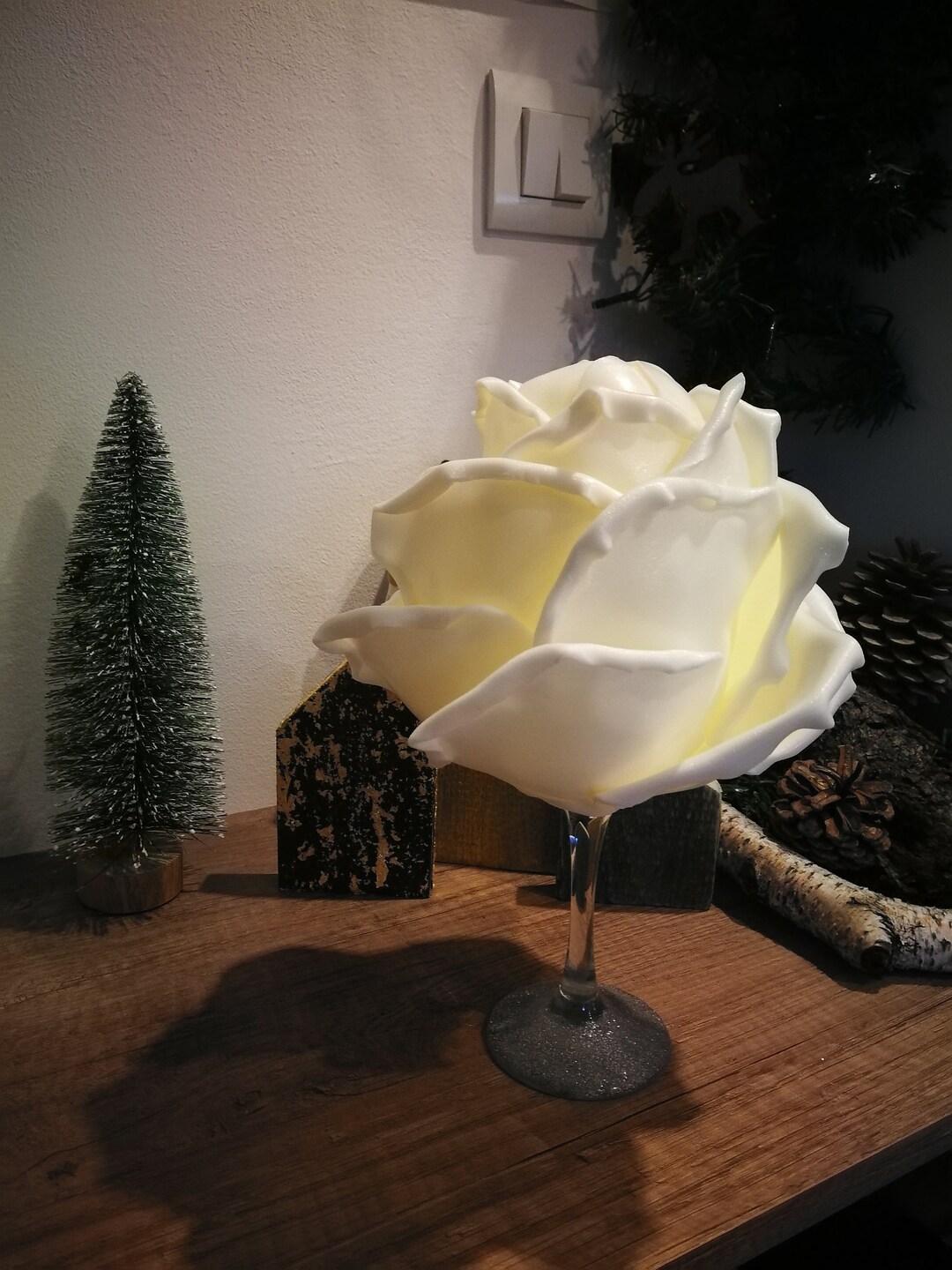 Rose Shaped Candle Holder for Her Led Lights Holder Custom Candle