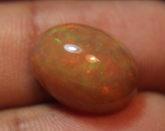 5.4ct Handmade Natural Ethiopian Multi Opal Cabochon 18.5x12x4.5mm Oval Opal for Making Jewelry Crystal Opal
