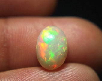 1.2ct Top Quality Natural Ethiopian Opal Oval Shape, A Gemstone for the Fiery, Sparkling and Unique Opal with Fire and Rainbows