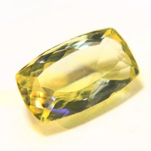 Natural Lemon Quartz Gemstone, Faceted Cut Lemon Quartz, Rectangle Shape Lemon Quartz, Lemon quartz Jewelry, 17.5x10x7mm Size, GR-443