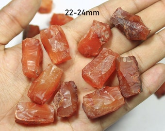 Piedra natural de cornalina en bruto: cristal rojo anaranjado para la sanación de chakras