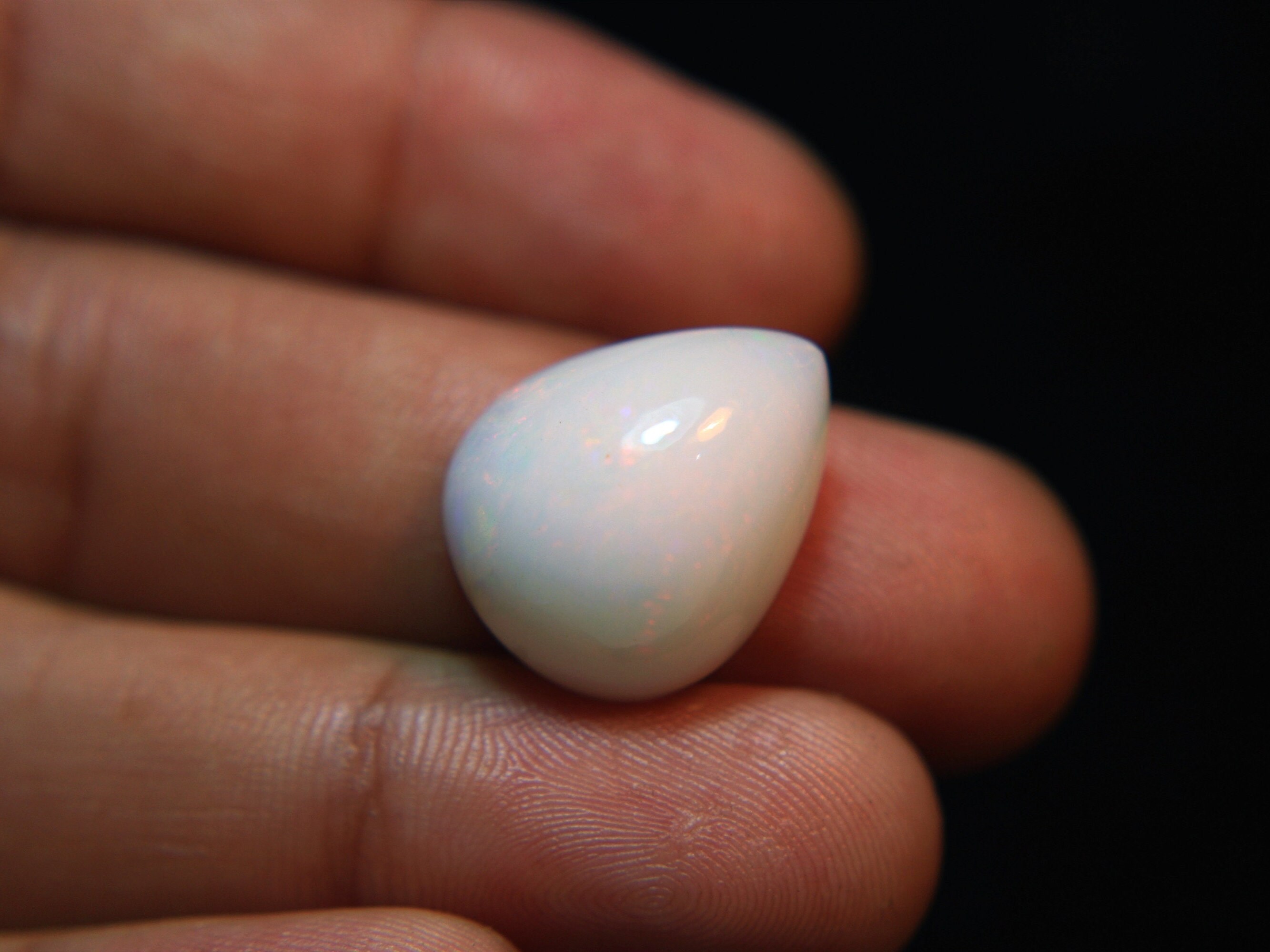 9.6ct Pear Ethiopian Opal Cabochon: Rainbow Flashy Gemstone - Etsy