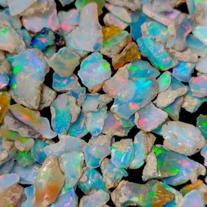 200 pc Ethiopian Opal Rough: Raw Fire Crystal Opal Chips
