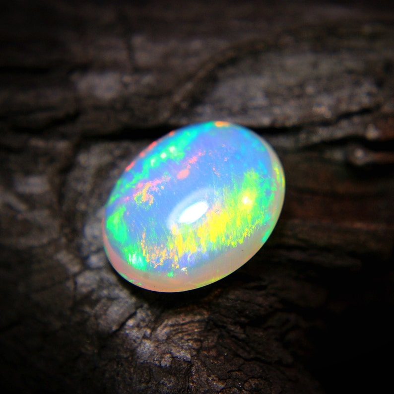 4.Ct Top Quality Natural Ethiopian Opal Oval Shape, A Gemstone for the Fiery, Sparkling and Unique Opal with Fire and Rainbows image 5